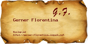 Gerner Florentina névjegykártya